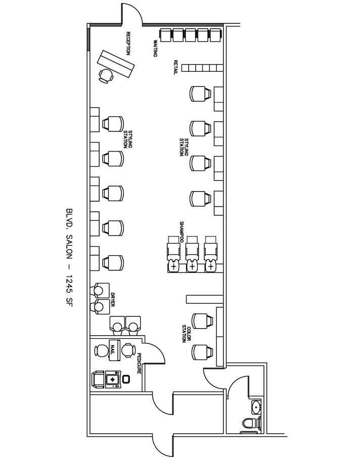 Beauty Salon Floor Plan Design Layout 1245 Square Foot