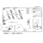 1390 Square Foot Beauty Salon Design