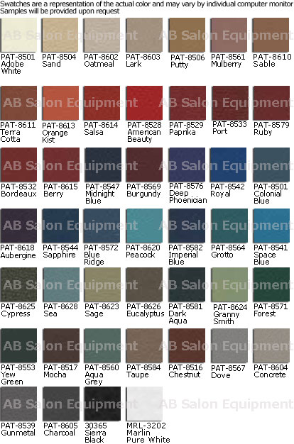 Takara Belmont Grade 1 upholstery colors