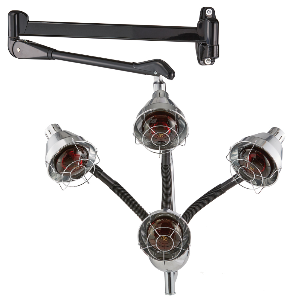 Pibbs QL954A 4 Head Heat Lamp w/ Wall Arm Shop Online!