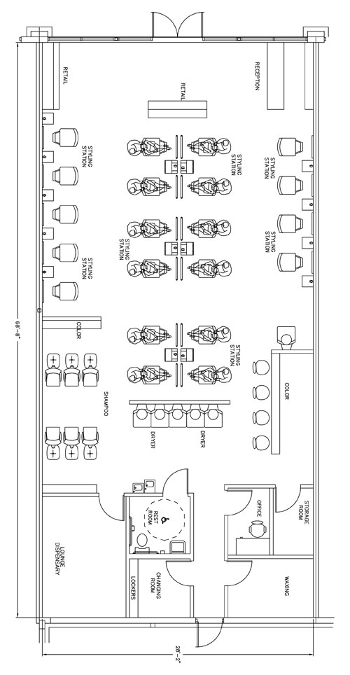 Help with Beauty Salon Floor Plan Design Layout - 1933 Square Foot