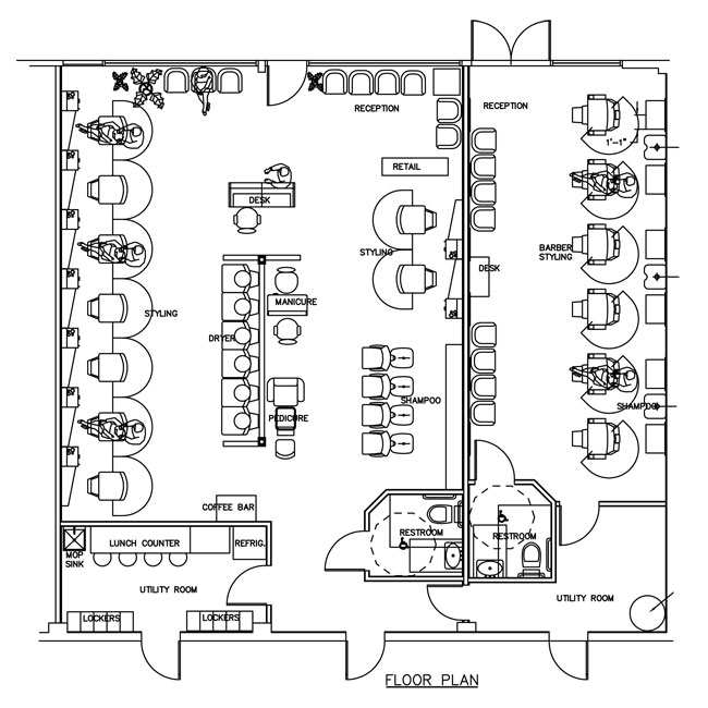 Help with Beauty Salon Floor Plan Design Layout - 2040 Square Foot