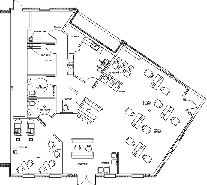 Beauty Salon Floor Plan Design Layout 2232 Square Foot