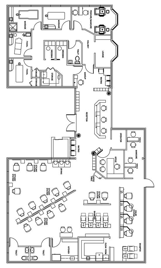 Beauty Salon Floor Plan Design Layout - 3406 Square Foot