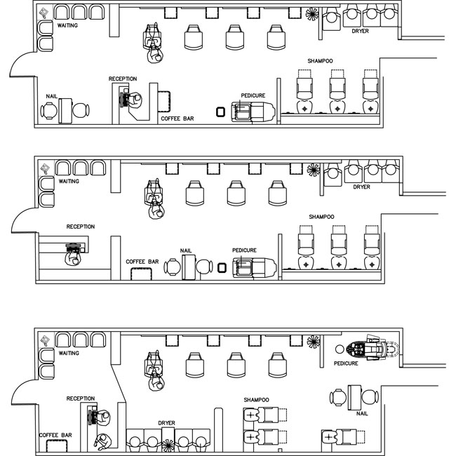 Help with Beauty Salon Floor Plan Design Layout - 650 Square Foot