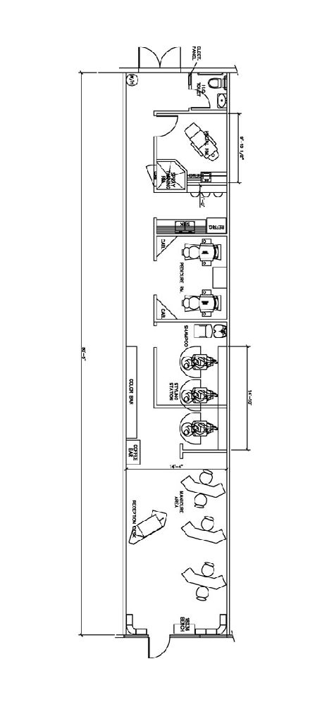 Beauty Salon Floor Plan Design Layout - 1120 Square Foot