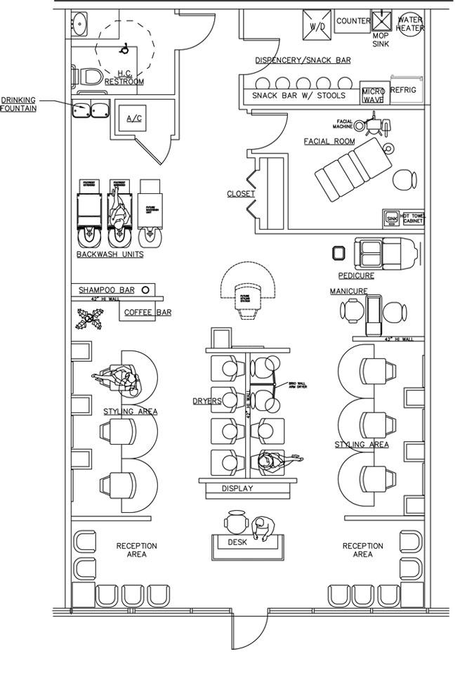 Salon Design Floorplan Layout by AB Salon Equipment