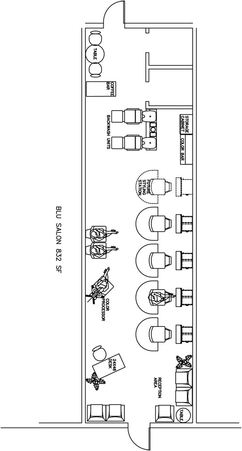 Beauty Salon Floor Plan Design Layout 832 Square Foot