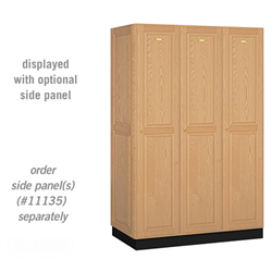Salsbury Industries 11361 Single Tier Solid Oak Executive Locker - 3 Lockers Wide - 48" W x 76" H x 21" D