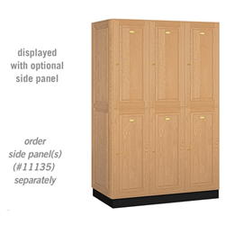 Salsbury Industries 12361 Double Tier Solid Oak Executive Locker -3 Lockers Wide - 48" W x 76" H x 21" D
