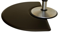 IC Urethane 3045C Half Circle Salon Chair Floor Mat - 3' x 4.5' x 5/8"
