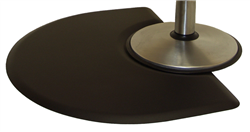 IC Urethane 3040C Half Circle Salon Chair Floor Mat - 3' x 4' x 5/8"