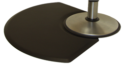 IC Urethane 3045Q Quarter Circle Salon Chair Floor Mat - 3' x 4.5' x 5/8"
