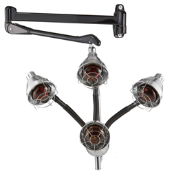 Pibbs QL954A 4 Head Heat Lamp w/ Wall Arm