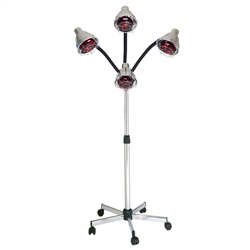 Pibbs QL854 4 Headed Heat Lamp W/ Caster Base