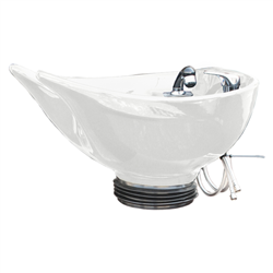 Pibbs 0607 Prince Pivoting Bowl (Deck Mounted Kit) - White