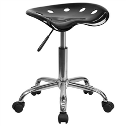 AB Atmosphere LF-214A-BLACK-GG Black Tractor Seat & Chrome Stool