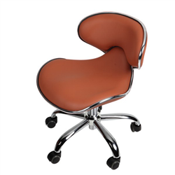 J & A USA Euro Manicure Stool 16" to 22" - Red-Orange