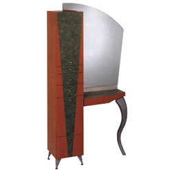 Koken M-2010A-2-LH Millennia Obscure Styling Station with M-2011-LH Mirror & Counter Top