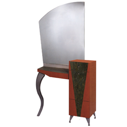 Koken M-2010B Millennia Obscure Styling Station Lower Unit w/ M-2011 Mirror & Countertop