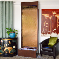 BluWorld GF8WM 8' Dark Copper Gardenfall Fountain with Bronze Mirror