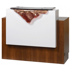 Gulfstream 46" Reception Desk with Waterfall Glass