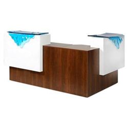 Gulfstream " L " Shape Reception Desk (2 Glass Sections)