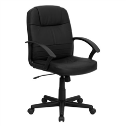AB Atmosphere BT-8075-BK-GG Black Leather Executive Office Chair
