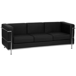 Flash Furniture Hercules Regal Black Leather Sofa w/ Encasing Frame