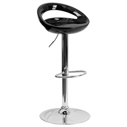 AB Atmosphere CH-TC3-1062-BK-GG Contemporary Black Plastic Stool w/ Chrome Base