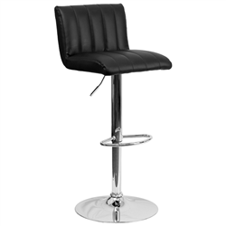 AB Atmosphere CH-112010-BK-GG Contemporary Black Vinyl Stool w/ Chrome Base