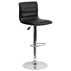 AB Atmosphere CH-92023-1-BK-GG Contemporary Black Vinyl Stool w/ Chrome Base