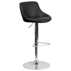 AB Atmosphere CH-82028-MOD-BK-GG Contemporary Black Vinyl Bucket Seat Stool w/ Chrome Base