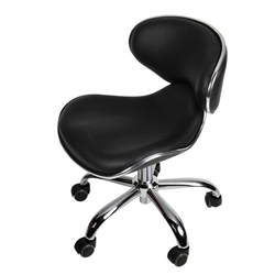 J & A Euro Pedicure Stool 13" to 16" - Black