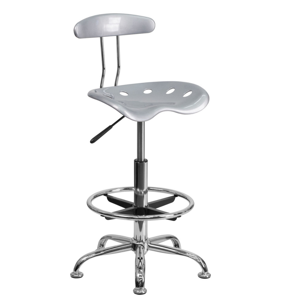 Flash Furniture Tractor Seat Drafting - Salon Cutting Stool w 