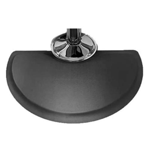 Rhino Anti-Fatigue Mats Multi-Flex Salon Half-Circle Mat 4.5' x 3' x 7/8" w/Chair Depression