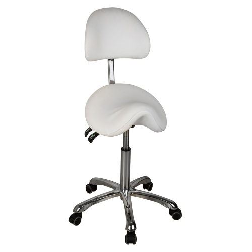 Silverfox 1025A Lolli Saddle Seat Stool w/ Wide Backrest