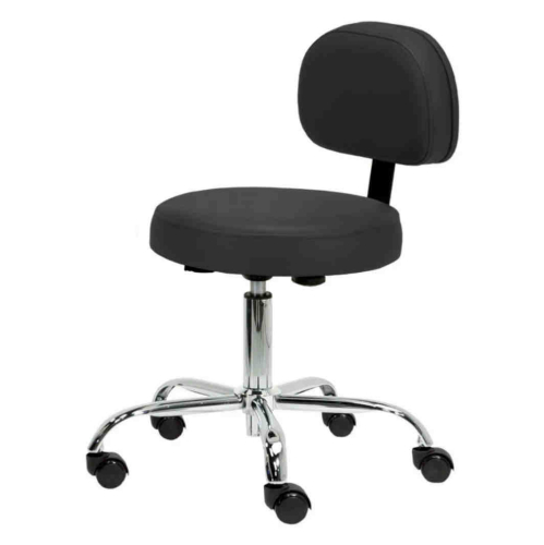 Earthlite Pneumatic Rolling Stool w/ Back (19"H - 27"H)