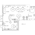 Barber Shop Floor Plan Design Layout - 820 Square Foot