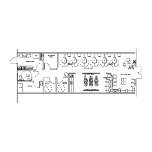 Beauty Salon Floor Plan Design Layout - 1200 Square Foot