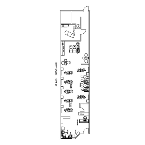 Beauty Salon Floor Plan Design Layout - 1274 Square Foot