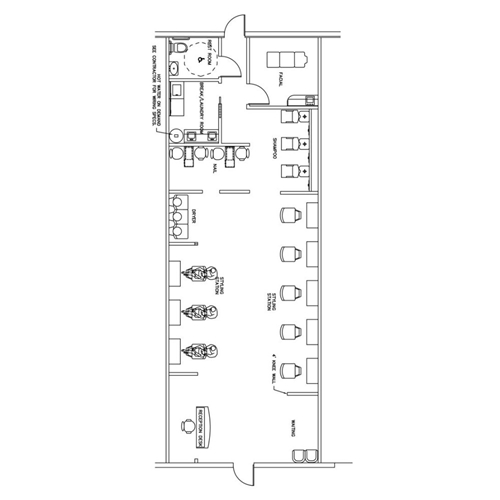 Beauty Salon Floor Plan Design Layout - 1400 Square Foot