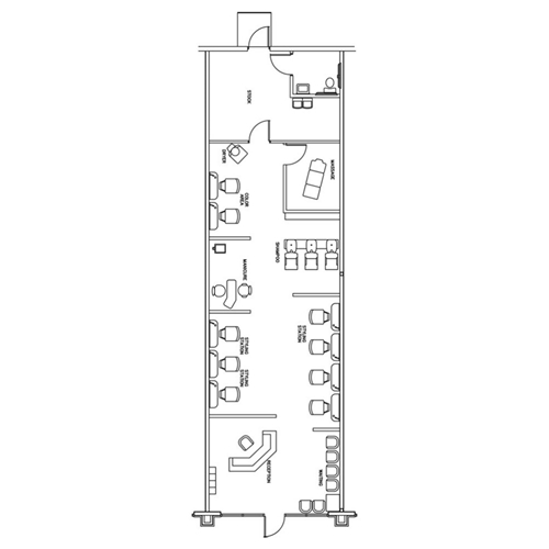 Beauty Salon Floor Plan Design & Layout - 1400 Square Foot