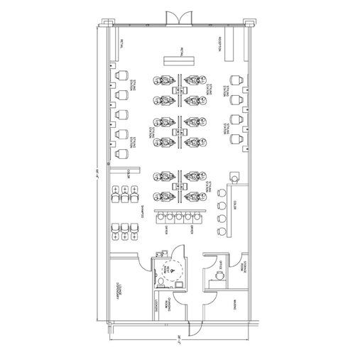 Beauty Salon Floor Plan Design Layout - 1933 Square Foot