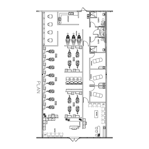 Beauty Salon Floor Plan Design Layout - 3200 Square Foot