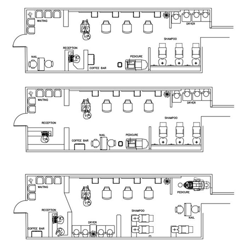 Beauty Salon Floor Plan Design Layout - 650 Square Foot