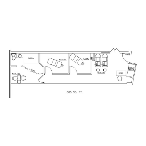 Spa Floor Plan Design Layout - 680 Square Foot