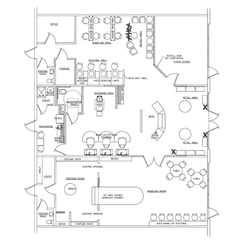 Kid's Spa Floor Plan Design Layout