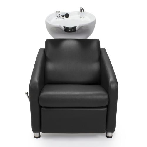 AYC Klyne Backwash Black Chair w/ Footrest & White Bowl
