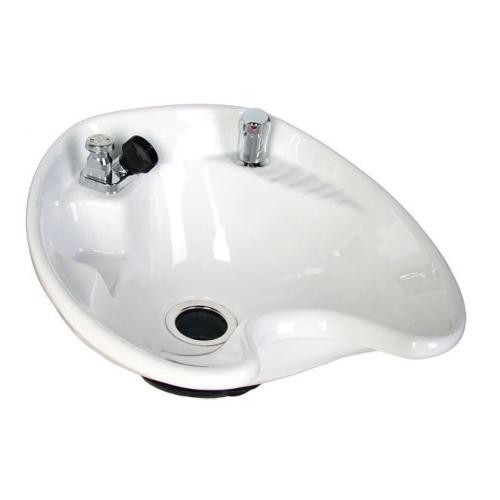 Jeffco 8700 Porcelain Backwash Shampoo Bowl w/ 570 Faucet & Vacuum Breaker - White